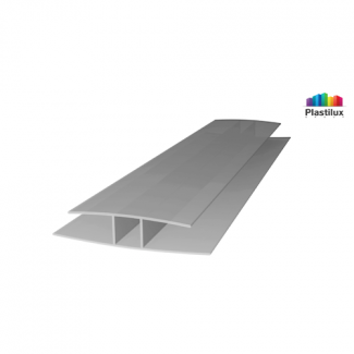 Профиль для поликарбоната ROYALPLAST HP соединительный серебро 8мм 6000мм
